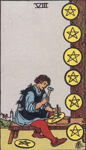 Betty Jane Ware - Tarot card - Eight of Pentacles