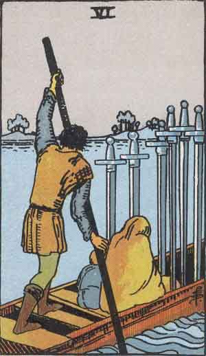 Betty Jane Ware - Six of Swords from the  Rider–Waite Tarot Deck